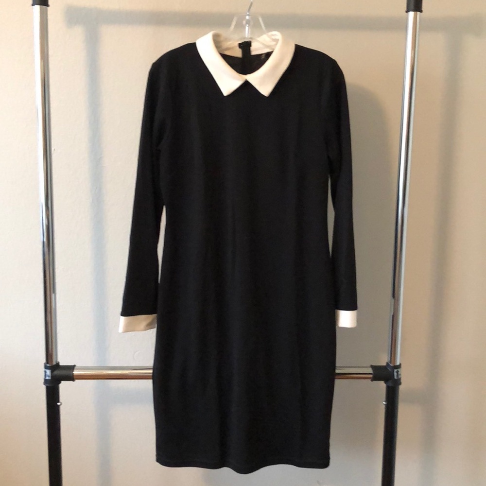 Black and white collared dress